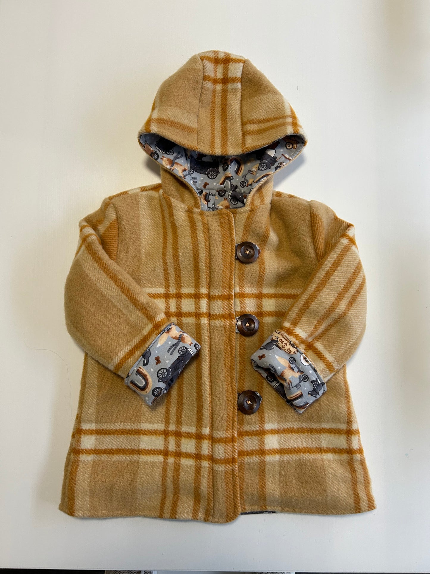 Size 5 Round Hood Wool Coat
