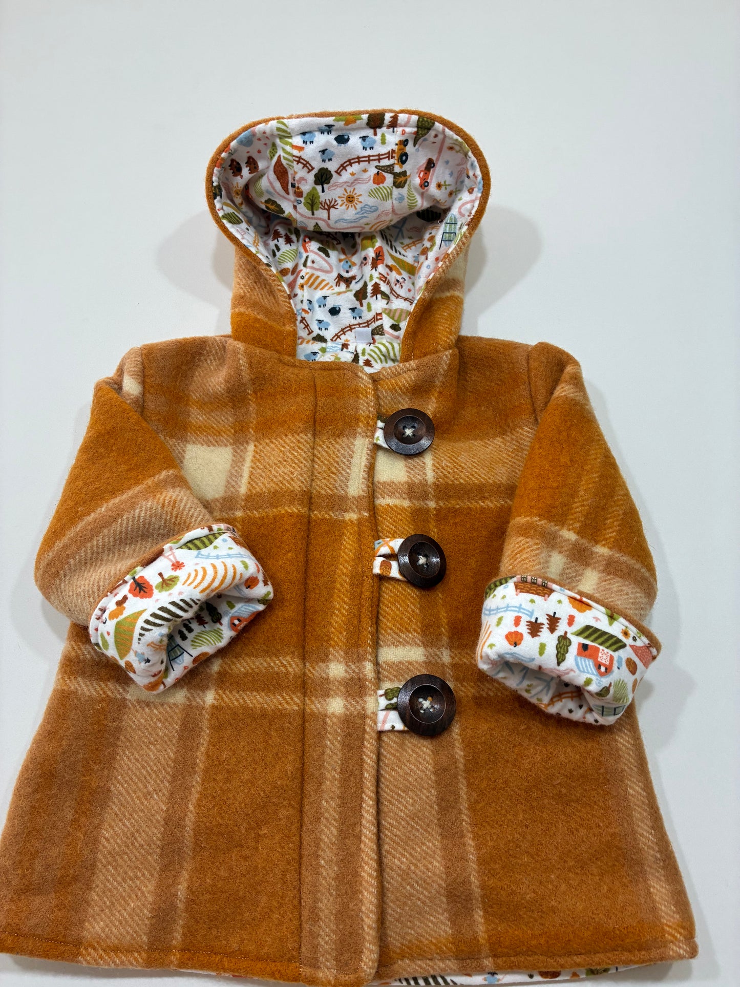 Size 1 Round Hood Wool Coat