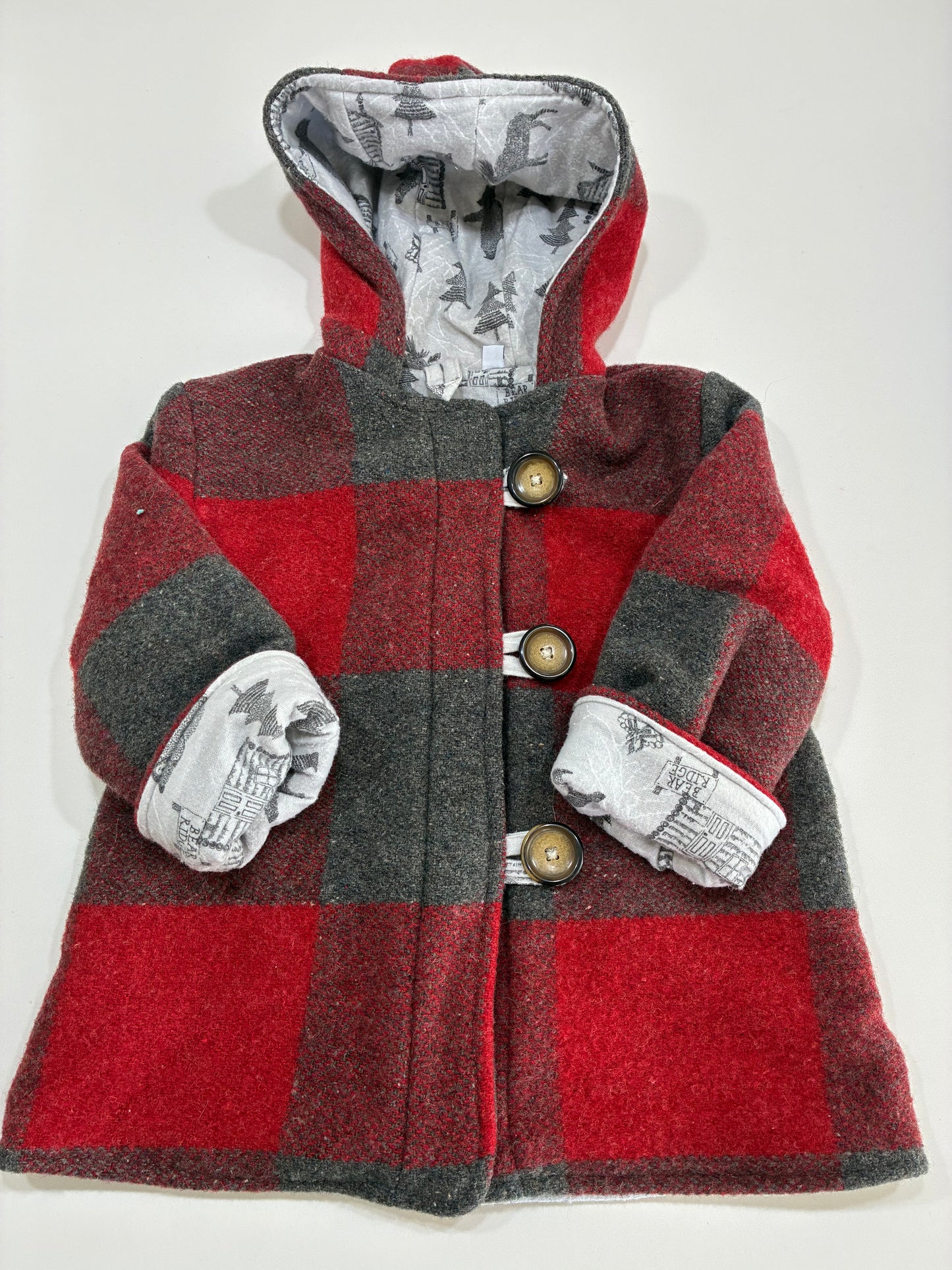 Size 2 Round Hood Wool Coat