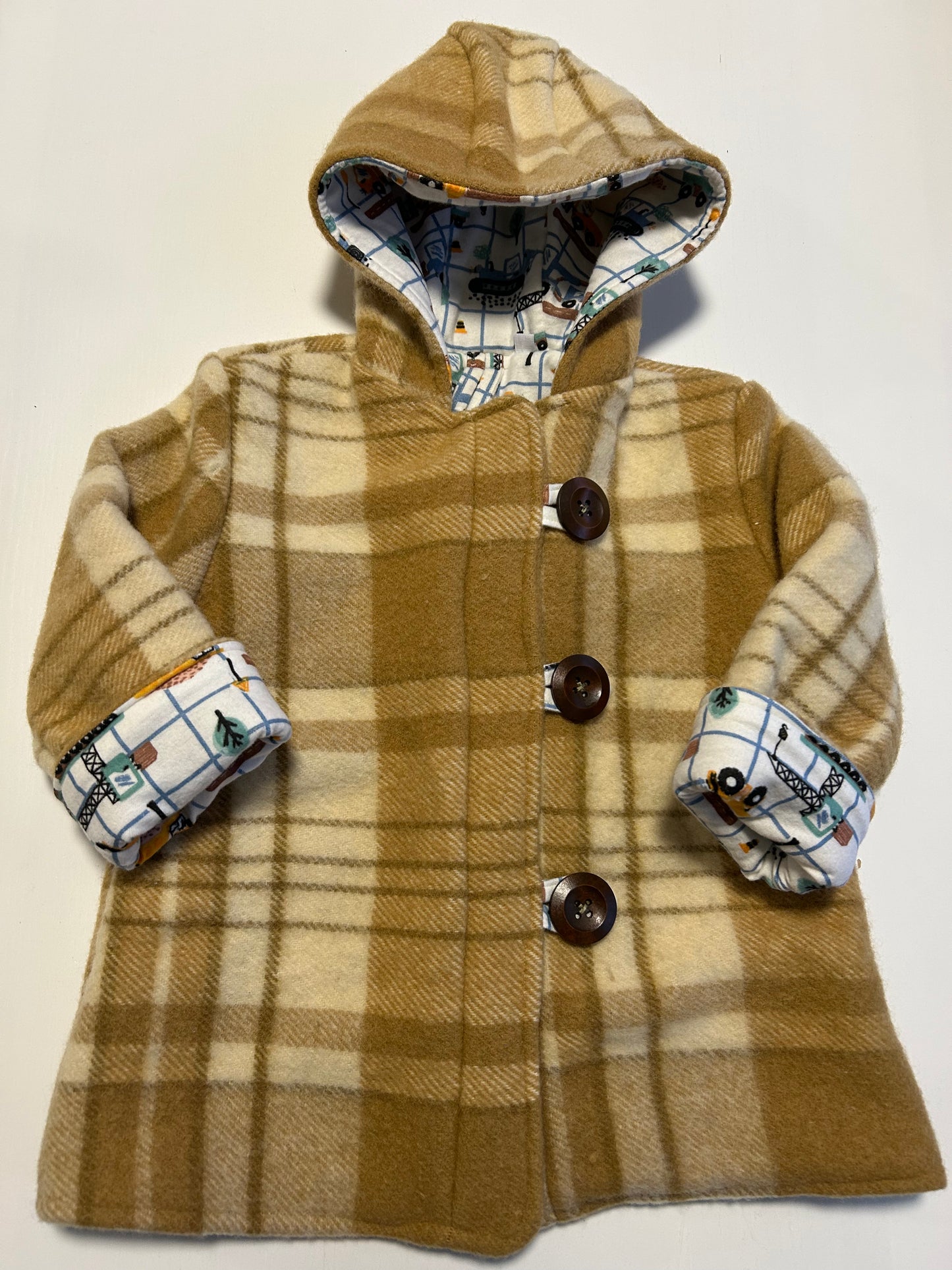 Size 3 Round Hood wool coat